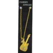 Ketting Gitaar Goud Strass