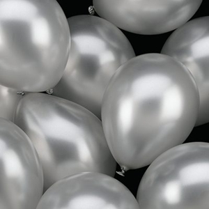 Ballonnen Onbedrukt Zilver 100 Stuks Metallic