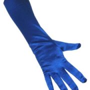 Handschoenen Satijn Stretch Luxe 40 cm Blauw