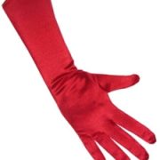 Handschoenen Satijn Stretch Luxe 40 cm Rood