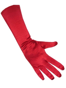 Handschoenen Satijn Stretch Luxe 40 cm Rood