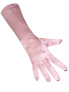 Handschoenen Satijn Stretch Luxe 40 cm Roze