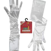 Handschoenen Satijn Stretch Wit Luxe L