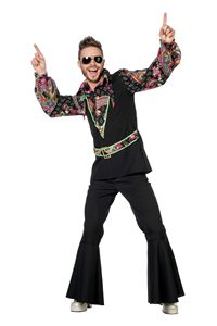 Hippie Hemd Heren Zwart Paars