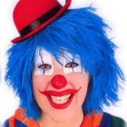 Pruik Clown Touwtjes Blauw