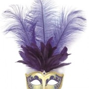 Venetiaans Oogmasker Grote Veer Blauw