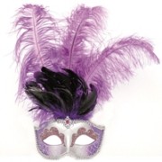 Venetiaans Oogmasker Grote Veer Paars