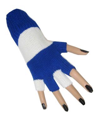 Handschoenen Blauw Wit Vingerloos