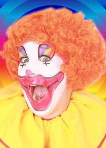 Pruik Clown Oranje Krullen