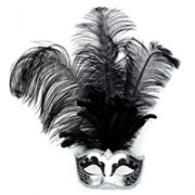 Venetiaans Oogmasker Grote Veer Zilver