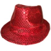 Gangster Hoed Pailletten Rood
