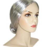 Oma Pruik Met Knotje Lichtgrijs