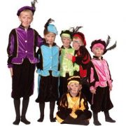 Zwarte Piet Pak Kind 4 tot 6 Jaar Blauw Luxe