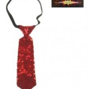 Stropdas Pailletten Rood Feest