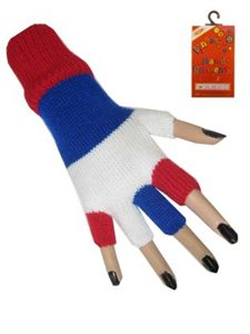 Vingerloze Handschoenen Rood Wit Blauw