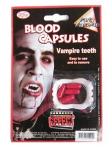 Dracula Vampier Tanden met Bloed Capsules