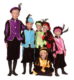 Zwarte Piet Pak Kind 7 tot 9 Jaar Rose Luxe