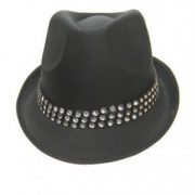 Kojakhoed Zwart met Strassband