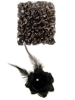 Bloem op Speld Zwart