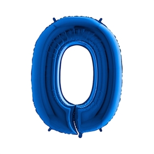 Folie Ballon Cijfer 0 Blauw 100 Cm