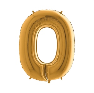 Folie Ballon Cijfer 0 Goud 100 Cm