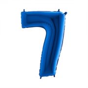 Folie Ballon Cijfer 7 Blauw 100 Cm