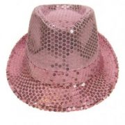Gangster Hoed Pailletten Rose