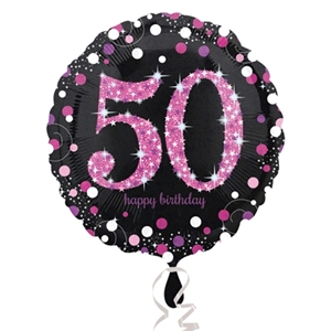 Folieballon '50' Sparkling Pink