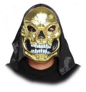 Masker Skull Met Kap Goud