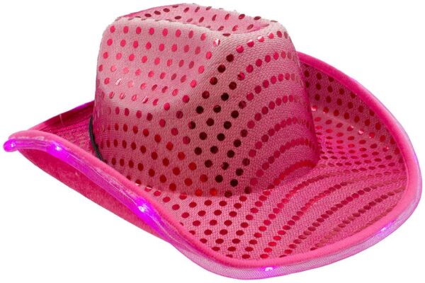 Pink Cowboyhoed Pailletten met Licht