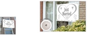 Raamvlag Trouwen Huwelijk Just Married