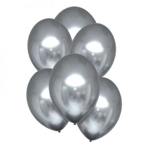 Ballonnen Luxe Satin Zilver 28 Cm 10 Stuks