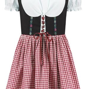 Jurkje Sexy Dirndl Zwart-Rood Geblokt